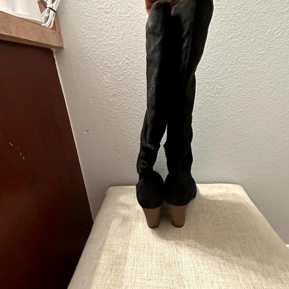 Merona By Target Women's Black Slouchy Block Heel Knee High Boots Size 9.5 - Picture 7 of 9